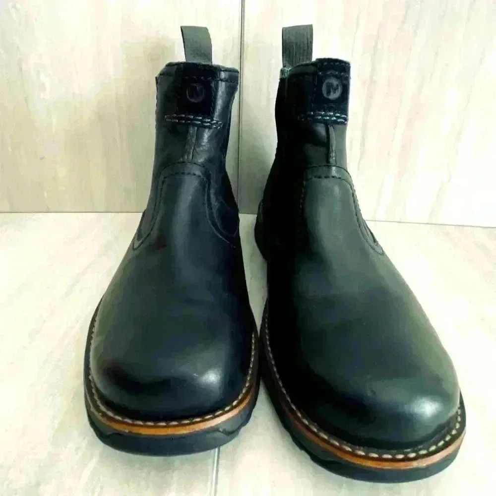 Merrell‎ Realm Black Leather Pull On Boot Men’s Size 8